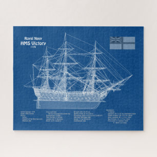 HMS Victory - Scheepsblauwdruk Plannen ABD Legpuzzel