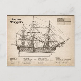 HMS Victory - Scheepsblauwdruk Plannen SD Briefkaart