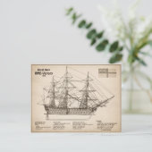 HMS Victory - Scheepsblauwdruk Plannen SD Briefkaart (Staand voorkant)