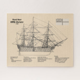 HMS Victory - Scheepsblauwdruk Plannen SD Legpuzzel