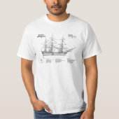 HMS Victory - Scheepsblauwdruk Plannen SD T-shirt (Voorkant)