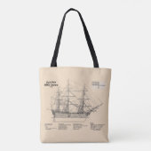 HMS Victory - Scheepsblauwdruk Plannen SD Tote Bag (Achterkant)