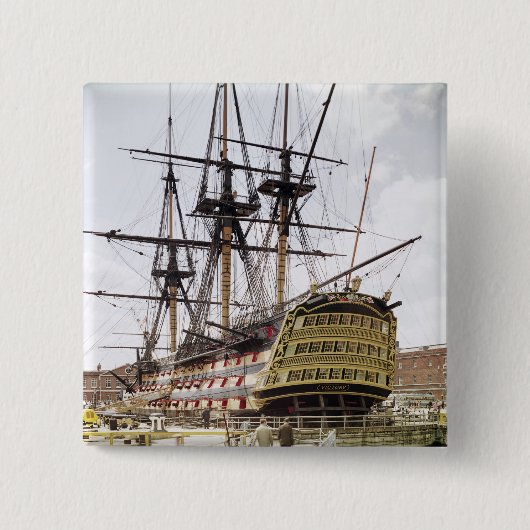 HMS Victory Vierkante Button 5,1 Cm (Voorkant)