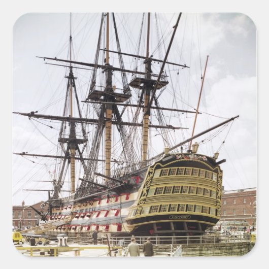 HMS Victory Vierkante Sticker (Voorkant)