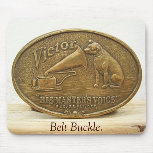 HMV, VICTOR, Belt Buckle. Muismat (Voorkant)