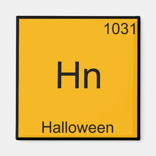 Hn - Halloween Funny Element Meme Chemistry T-shir Magneet (Voorkant)