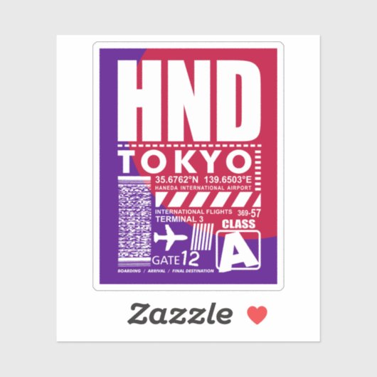 HND Luchthaven Tokyo Sticker (Vel)