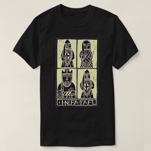 Hnefatafl zwart met lichte vulling t-shirt (Design voorkant)