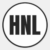 HNL - Honolulu Classic Round Sticker (Voorkant)
