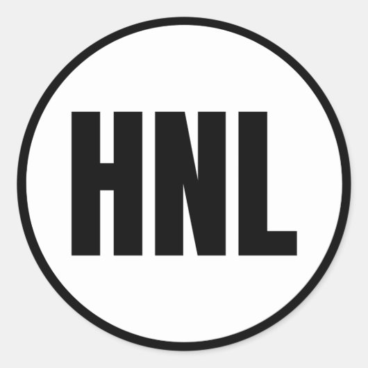 HNL - Honolulu Classic Round Sticker (Voorkant)