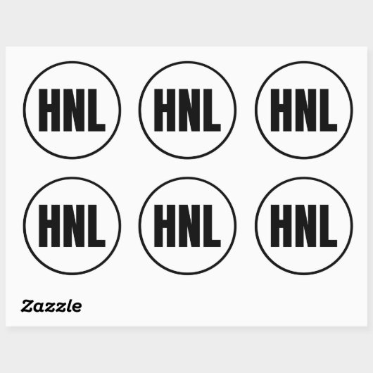 HNL - Honolulu Classic Round Sticker (Vel)