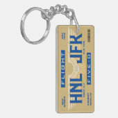 HNL to JFK Flight 5-0 Boarding Pass Keychain (Voorkant Links)