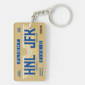 HNL to JFK Flight 5-0 Boarding Pass Keychain (achterkant)