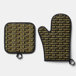 HNY Geel-Gld Ovenwant & Pannenlap Set