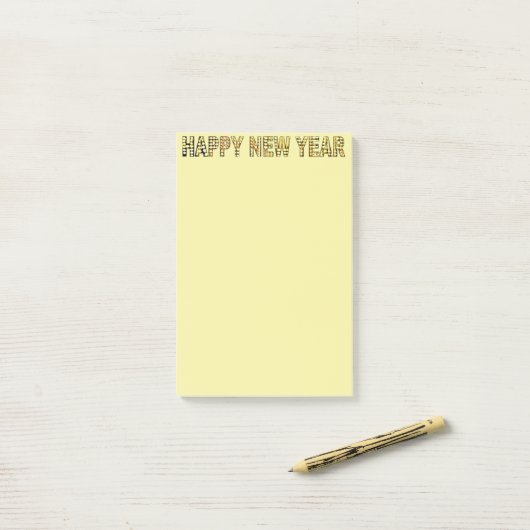 HNY-Geel-Gld Post-it® Notes (Op bureau)