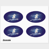 HNY sled Ovale Sticker (Vel)