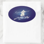 HNY sled Ovale Sticker (Tas)