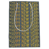 HNY Yellow-Gld  Medium Cadeauzakje (Voorkant)