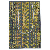 HNY Yellow-Gld  Medium Cadeauzakje (Achterkant)