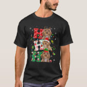 Ho3 Christmas Lights Santa Elf Reindeer Cockapoo T-shirt (Voorkant)