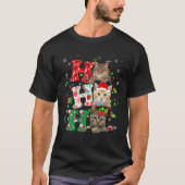 Ho3 Funny kerstlampjes Santa Elf Reindeerskat T-shirt (Voorkant)