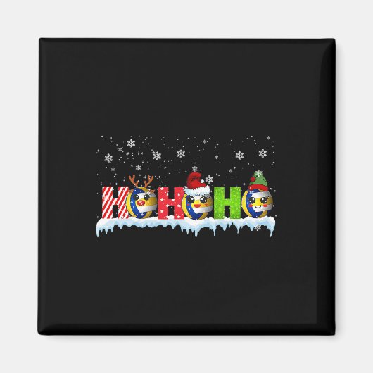 Ho3 Funny Xmas Rendier Santa Elf Volleybal Playe Magneet (Voorkant)