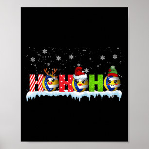 Ho3 Funny Xmas Rendier Santa Elf Volleybal Playe Poster