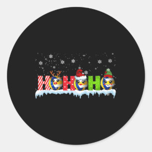 Ho3 Funny Xmas Rendier Santa Elf Volleybal Playe Ronde Sticker