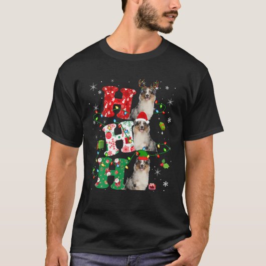 Ho3 kerstlampjes Santa Elf Reindeer Australian T-shirt (Voorkant)