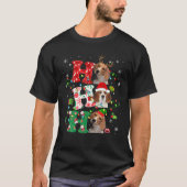 Ho3 kerstlampjes Santa Elf Reindeer Beagle T-shirt (Voorkant)