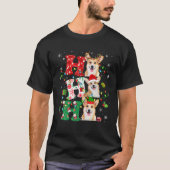 Ho3 kerstlampjes Santa Elf Reindeer Corgi T-shirt (Voorkant)