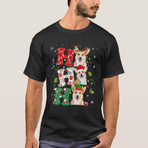 Ho3 kerstlampjes Santa Elf Reindeer Corgi T-shirt