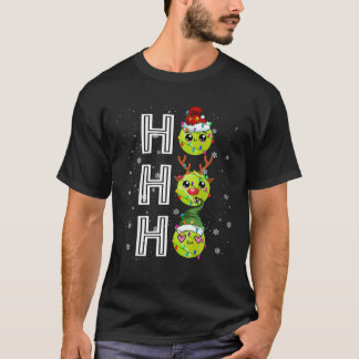 Ho3 kerstlampjes Santa Elf Reindeer Tennis Bal T-shirt