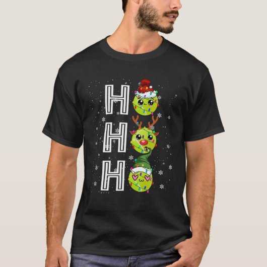 Ho3 kerstlampjes Santa Elf Reindeer Tennis Bal T-shirt (Voorkant)
