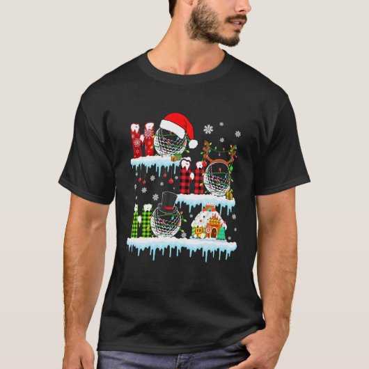 Ho3 Kerstrode kerstman met kerstmanrenrennen Golf  T-shirt (Voorkant)