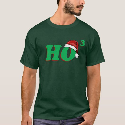 Ho 3 (Cubed) Grappig kerstShirt T-shirt (Voorkant)