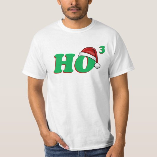Ho 3 (Cubed) Grappig kerstT-shirt T-shirt (Voorkant)