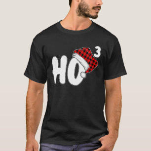 Ho-3 Cubed Santa Red Pset Claus Kerstmis Ho-Ho-H T-shirt