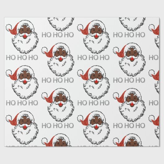 ho black santa cadeaupapier (Vlak)
