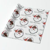 ho black santa cadeaupapier (Uitgerold)