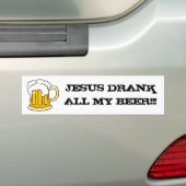 Ho Brah. JESUS DRINK MIJN BEER. "Sticker Bumpersticker (Op auto)