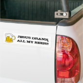 Ho Brah. JESUS DRINK MIJN BEER. "Sticker Bumpersticker (Op Truck)