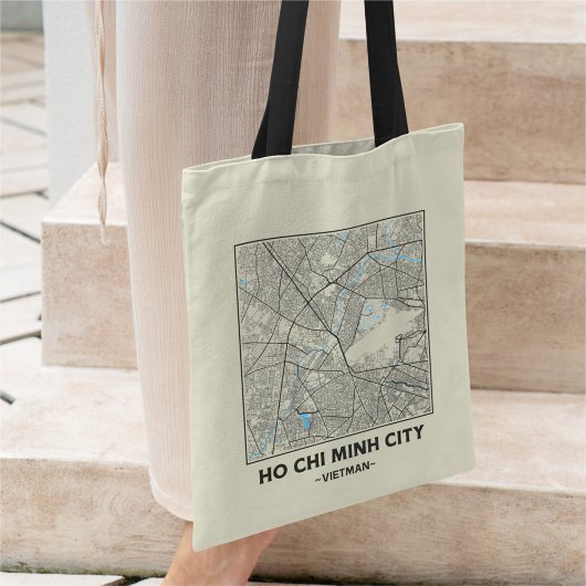 Ho Chi Minh City, Vietnam, City Map Tote Bag