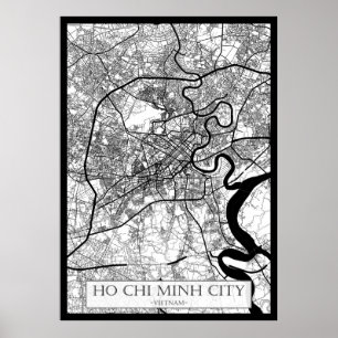 Ho Chi Minh City Vietnam Kaart Poster