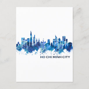 Ho Chi Minh City Vietnam Skyline Blue Feestdagenkaart