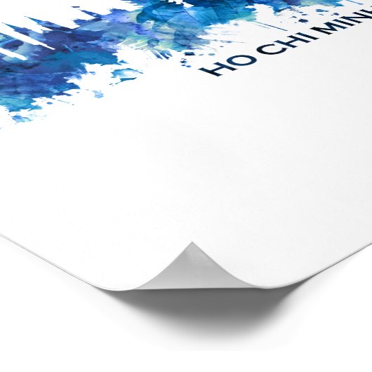 Ho Chi Minh City Vietnam Skyline Blue Poster (Hoek)