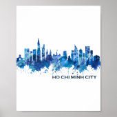 Ho Chi Minh City Vietnam Skyline Blue Poster (Voorkant)