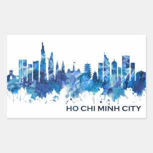 Ho Chi Minh City Vietnam Skyline Blue Rechthoekige Sticker