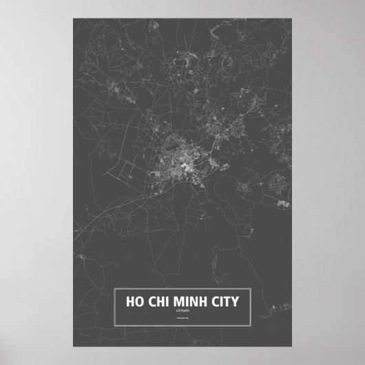 Ho Chi Minh City, Vietnam (zwart wit) Poster (Voorkant)