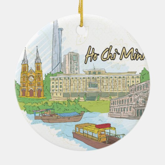 Ho Chi Minh Keramisch Ornament (Achterkant)